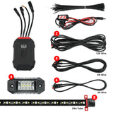 XK Glow AP-CAR-ADV XKalpha LED Underglow Light Kit with RGBW Color Chasing | App-controlled