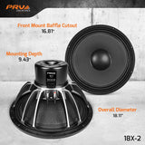 PRV Audio 18X-2 18" Subwoofer Loudspeaker - Reinforced Edition