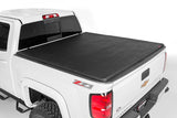 Rough Country Soft Tri-Fold Truck Bed Cover, Truck Tonneau Covers for Chevy Silverado 1500 / GMC Sierra 1500 (1988-2006) - 6'6 Weather-Resistant Truck Bed Cover, Soft Tri-Fold Tonneau Cover - 41288650