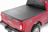 Rough Country Soft Tri-Fold Truck Bed Cover, F150 Truck Tonneau Covers for Ford F250/350 (2017-2024) - 6'10 Weather-Resistant Ford F250 Bed Cover, Soft Tri-Fold F250 Tonneau Cover - 41517650