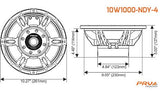 PRV Audio 10W1000-NDY-4 10" Woofer Loudspeaker