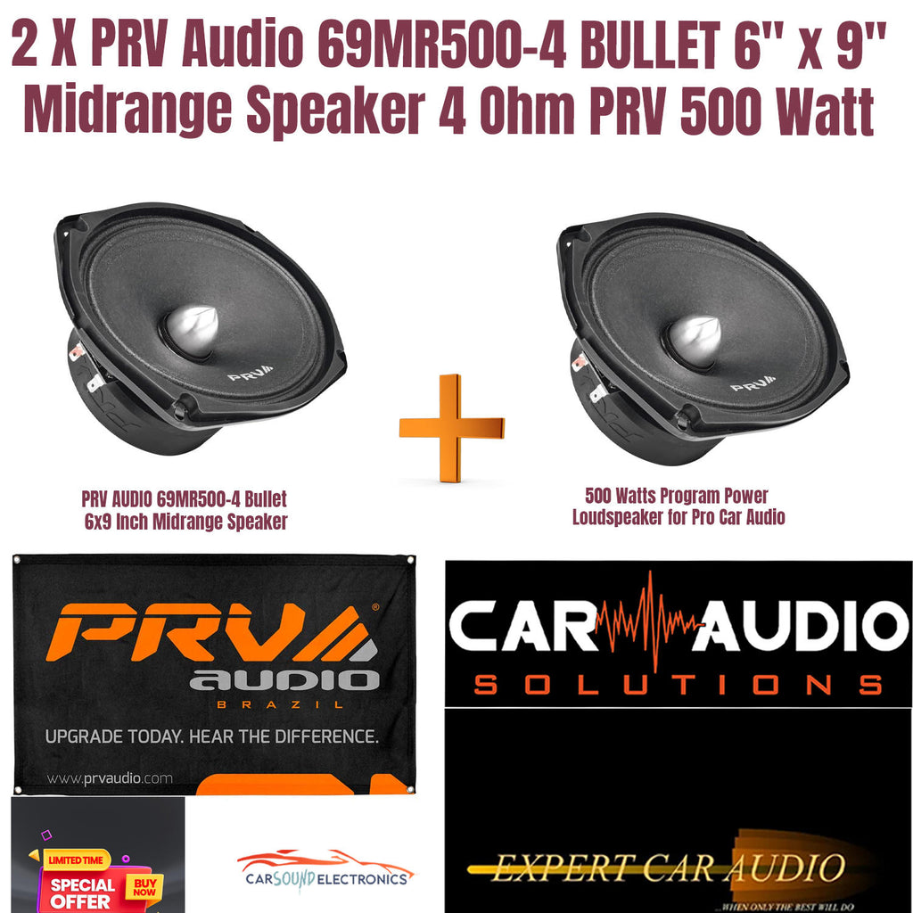 2 x PRV PRO Audio 69MR500-4 BULLET Loud 6x9