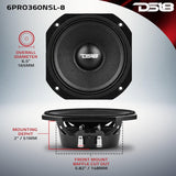 4 X DS18 6PRO360NSL-8 6.5" Slim Professional Midrange Speaker With Neodymium Magnet