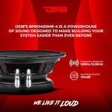 DS18 8PRO400MR-4 8” Mid-Range Loudspeaker Max Power 400 Watts 4-Ohm High Sensitivity