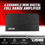 DS18 DX4 Full-Range Class D 4-Channel Car Audio Amp 3000 Watts + 4 Gauge Amp Kit