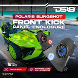 DS18 Polaris Slingshot Front Kick Panel with Speakers - 2X 6.5 Coaxial Marine Speaker and 2X 3.8 Super Bullet Tweeter - RGB LED Ligths - Pair Loaded Speaker Panel Pods for Slingshot Models 2015+