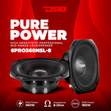 DS18 6PRO360NSL-8 6.5" Slim Professional Midrange Speaker With Neodymium Magnet