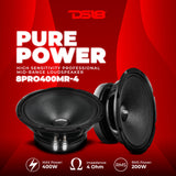 DS18 8PRO400MR-4 8” Mid-Range Loudspeaker Max Power 400 Watts 4-Ohm High Sensitivity