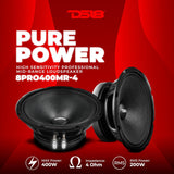 4 x DS18 8PRO400MR-4 8” Mid-Range Loudspeaker Max Power 400 Watts 4-Ohm High Sensitivity