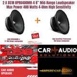 2 x DS18 8PRO400MR-4 8” Mid-Range Loudspeaker Max Power 400 Watts 4-Ohm High Sensitivity