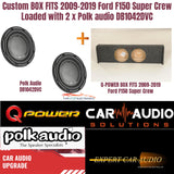 Custom BOX FITS 2009-2019 Ford F150 Super Crew Loaded with 2 x Polk audio DB1042DVC