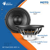 PRV Audio MT10W1200-NDY-4 10" Pro Audio Low Frequency Woofer