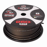 T-SPEC V10GW-8250 8 AWG 250FT MATTE BLACK OFC POWER WIRE - v10 SERIES