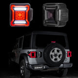 XK Glow XK041027 LED Smoked Lens Tail Light Kit for Jeep Wrangler JL with Brake Turn Reverse