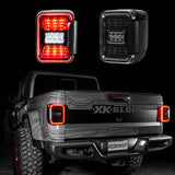 XK Glow XK041028 LED Smoked Lens Tail Light Kit for Jeep Gladiator JT with Brake Turn Reverse