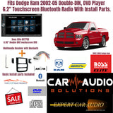 Fits Dodge Ram 2002-05 Double-DIN, DVD Player 6.2" Touchscreen Bluetooth Radio With Install Parts.