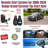 Remote Start System for 2008-2020 Dodge Grand Caravan Tip-Start Automatic