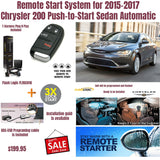 Remote Start System  for 2015-2017 Chrysler 200 Push-to-Start Sedan Automatic