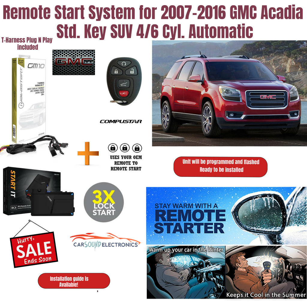 Remote Start System for 2007-2016 GMC Acadia Std. Key Automatic
