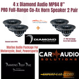 4 x Diamond Audio MP84 8 PRO Full-Range Co-Ax Horn Speaker 2 Pair