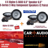 2 Pairs of Alpine S-S65C 6.5" Speaker 6.5" S-Series 2-Way Component Speakers