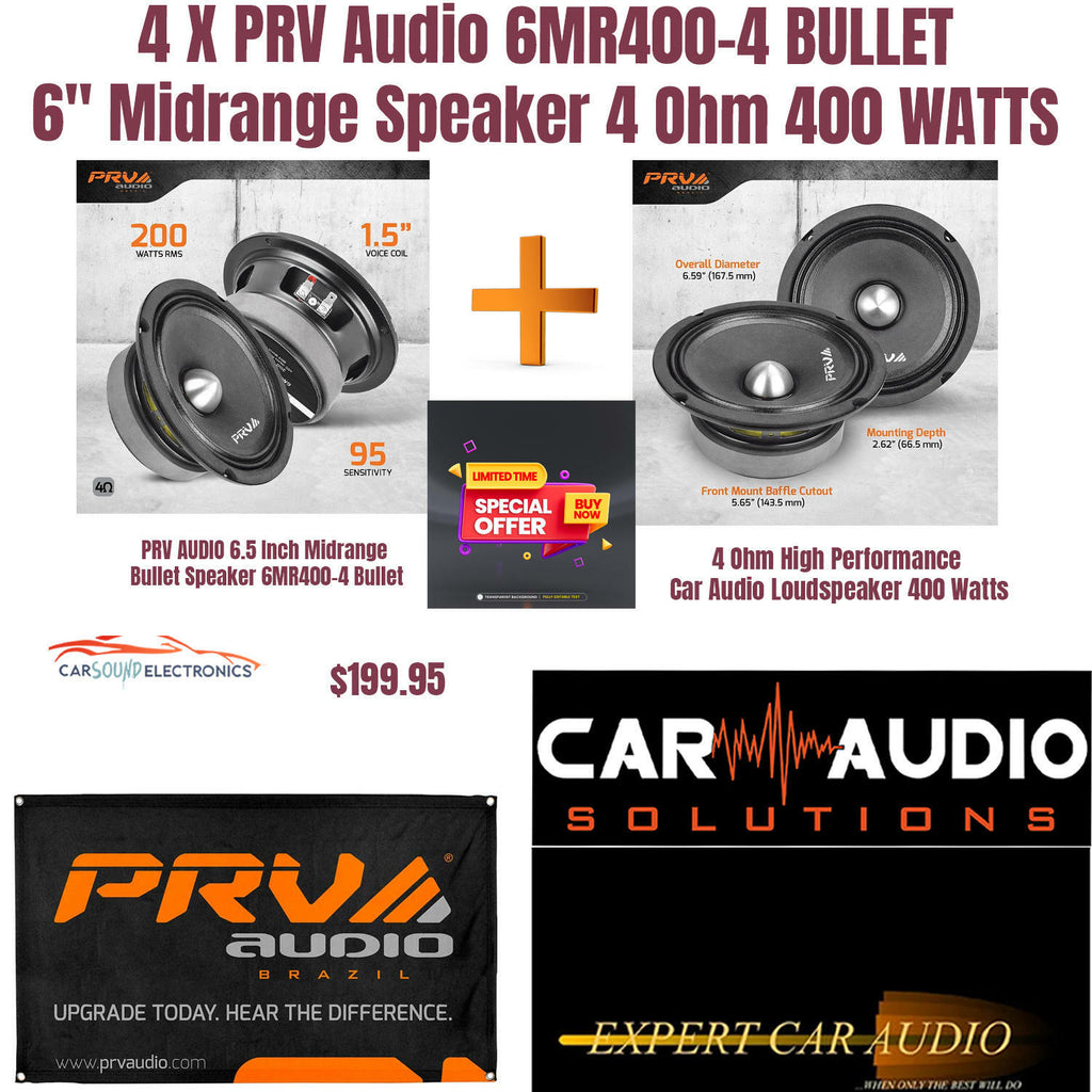 4 X PRV Audio 6MR400-4 BULLET 6.5