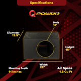 Alpine R2-W12D4 12" subwoofer dual 4-ohm + Q Power QBOMB12HP Single 12" Vented