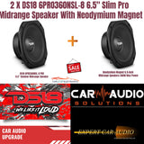 2 x DS18 6PRO360NSL-8 6.5" Slim Professional Midrange Speaker With Neodymium Magnet