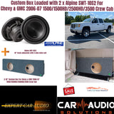 Custom Box Loaded with 2 x Alpine SWT-10S2 For  Chevy & GMC 2006-07 1500/1500HD/2500HD/3500 Crew Cab