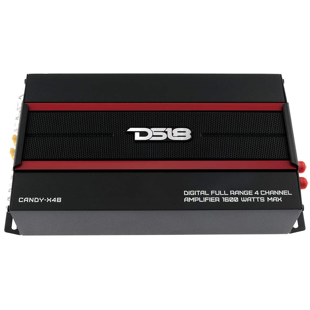 DS18 CANDY-X4B 1600 Watt 4 Channel Amplifier + R2AK4 4 GAUGE AMPLIFIER ...