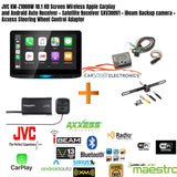 JVC KW-Z1000W 10.1 HD Screen Wireless Apple Carplay and Android Auto Receiver + Satellite Receiver SXV300V1 + iBeam Backup camera +   Axxess Steering Wheel Control Adapter